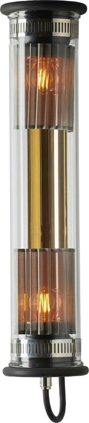 Dcwéditions In The Tube 100-500 Vegglampe Svart / Gullreflektor / Sølvmetallnett - Plafonder Messing Sort - 100-500-BL-GO-SI-ME