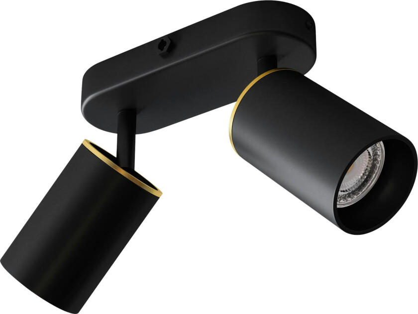 Edgespot Double 65 Spotlight / Messing - Spotlights Aluminium Sort - ED1-03-BB