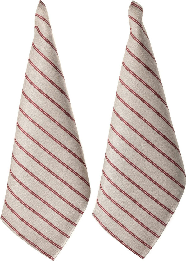 Åker Kjøkkenhåndkle 50x70 Cm 2-pk - Kjøkkenhåndklær Lin Rød - 2023-15