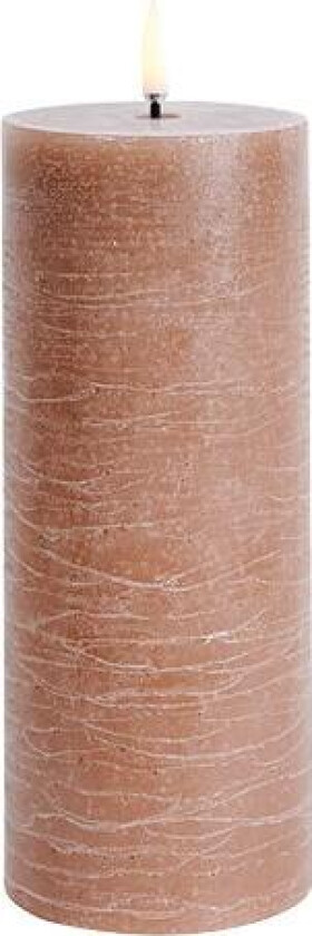Led Kubbelys 7,8 x 20,3 Cm Karamellfarget - LED-lys Virgin Parafinvoks Caramel - UL-PI-CA-C78020