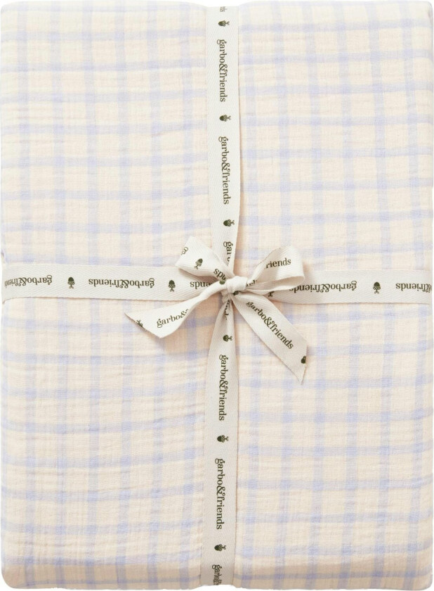 Muslin Stretchlaken Dobbel 140x200 Cm - Laken Bomullsmuslin Gingham Sky Blue - GF150022-6700-214GL