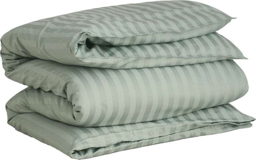 Sateen Stripes Dynetrekk 220x220 Cm - Dynetrekk Bomull Clay Green - 851030203-334