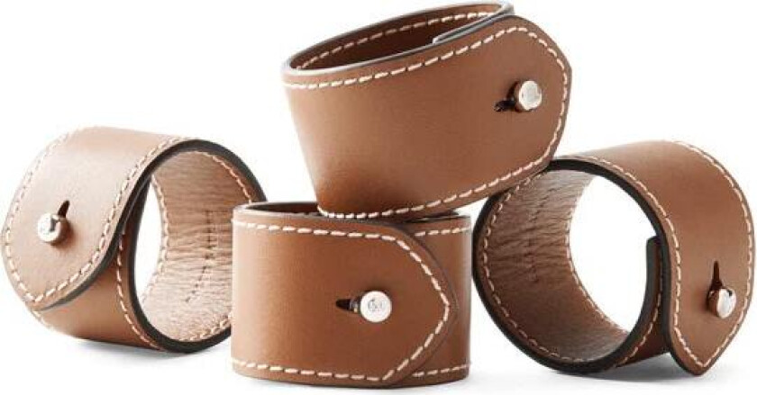 Bilde av Wyatt Serviettringer Saddle 4-pk - Servietter & Tilbehør Skinn Brun - 680759627002