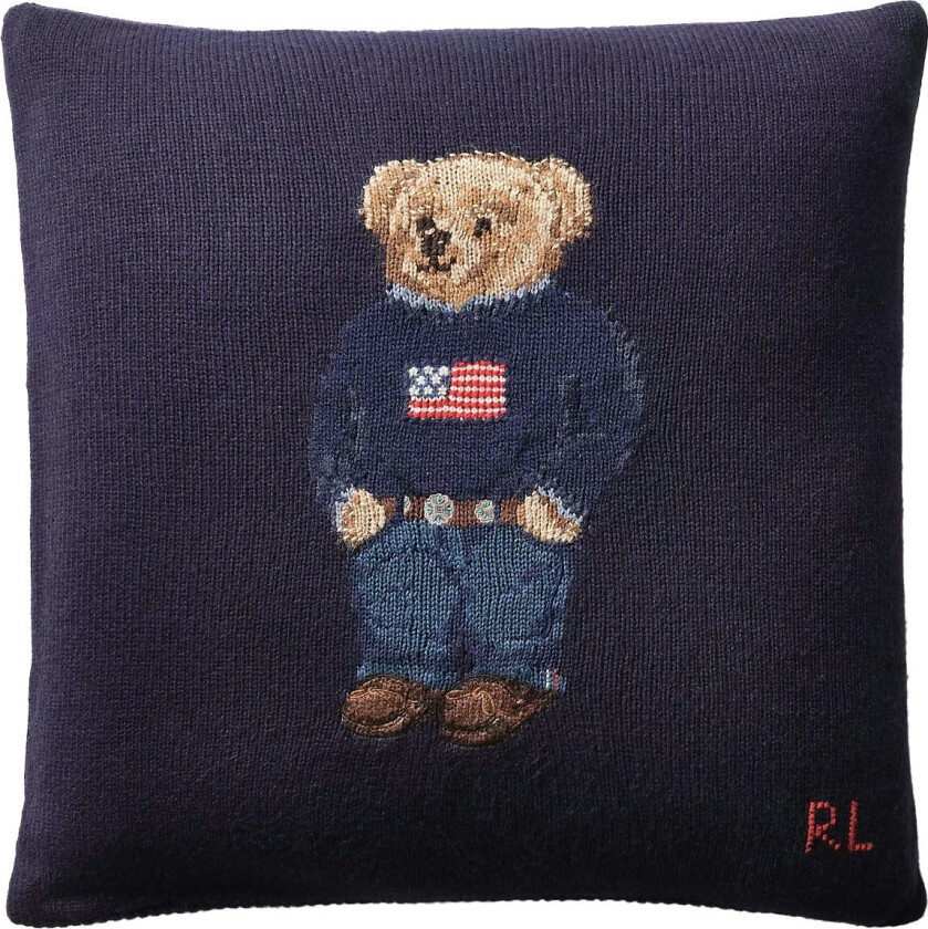 Bilde av Polo Bear Pute 50x50 Cm - Pynteputer & Trekk Ull Blå - 650684789001