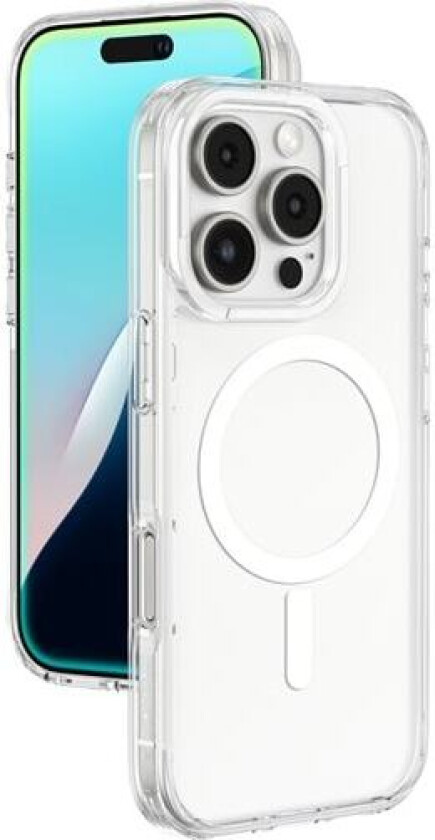 Minimal Mag-etui med magnetisk ring for iPhone 16 Pro - gjennomsiktig