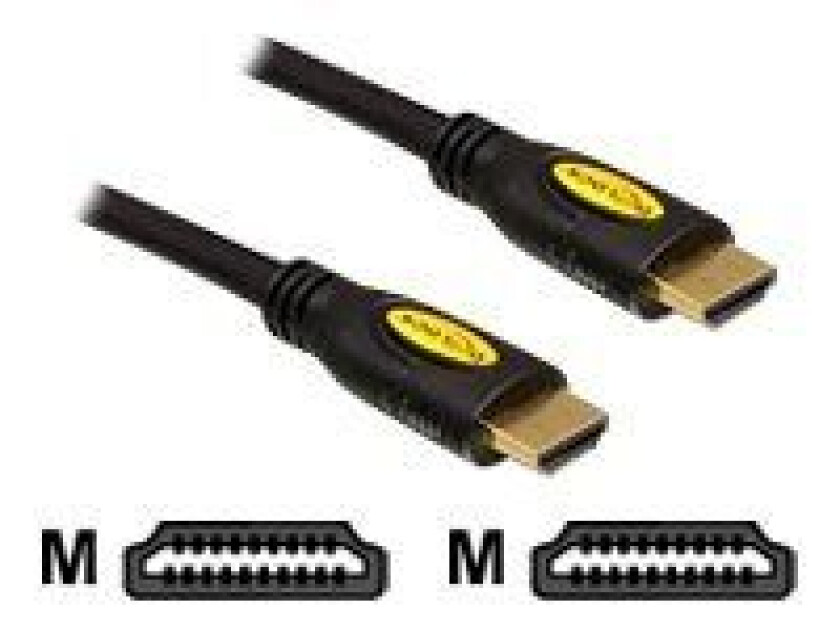 - HDMI-kabel - HDMI hann til HDMI hann - 1 m