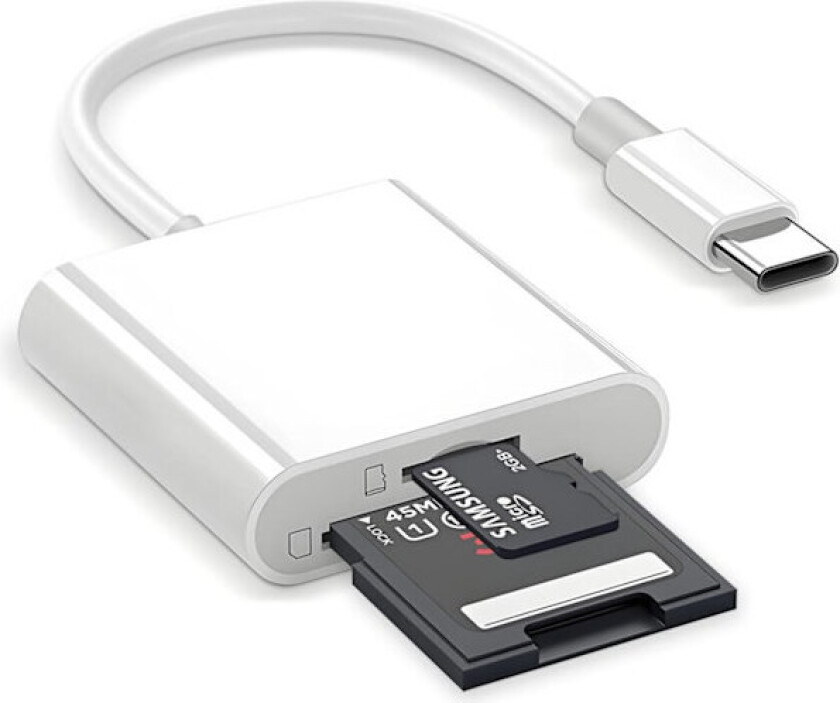 Lightning til SD-kortleser for iPhone iPad - Høyhastighets kamera minnekortadapter Hvit Lightning til SD