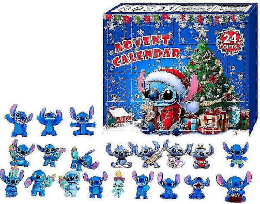 2024 Julekalender Lilo&Stich Action Figur Leke 24 Dager Nedtelling Blindboks Overraskelse