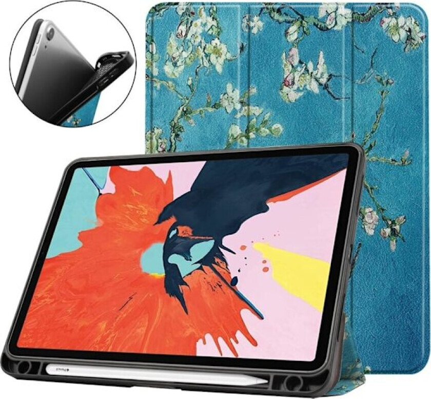 Apple iPad Air (2020) (2022) Trippeldeksel med smal passform - Tre med blomster