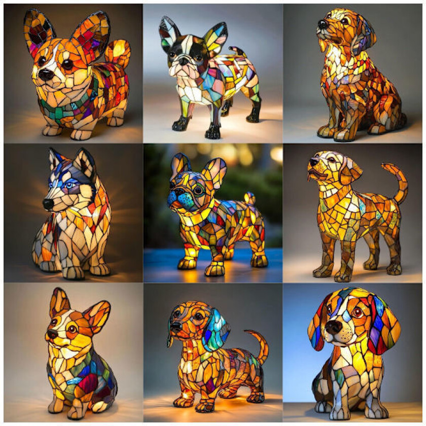 Shih Tzu Lampe, Shih Tzu Kunstlampe, Hundelampe, Kunst Nattlampe i Hundeserien, LED Bordlamper Beagle Beagle