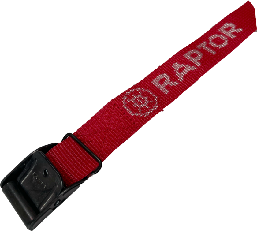 LASTESTROPP 400kg 0,75mx25mm (10) RØD RAPTOR