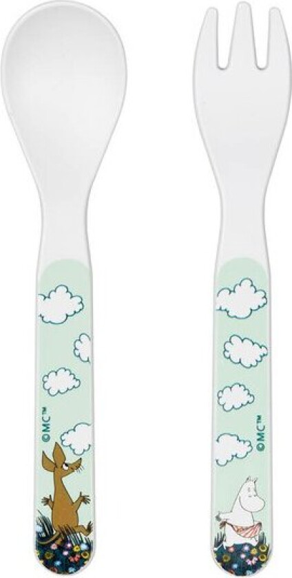 Bilde av Mummi barnebestikk 2 deler Eng grønn
