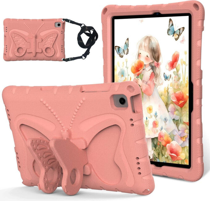 Samsung Galaxy Tab A11+ (Plus) / A9+ (Plus) EIDERWOOD Butterfly Kickstand Barnedeksel - Rosa