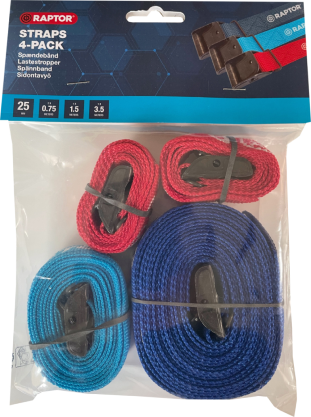 LASTESTROPP 400kg 4pk (65) 350cm+150cm+2x75cm RAPTOR