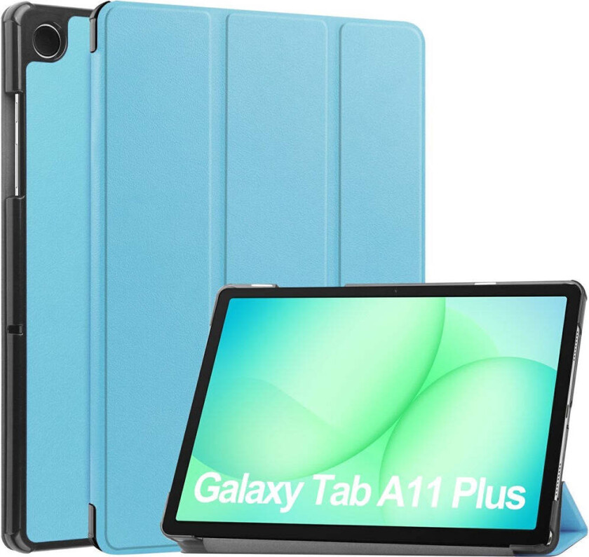 Samsung Galaxy Tab A11+ (Plus) EIDERWOOD Kunstskinn Deksel med Stativfunksjon - Lys Blå