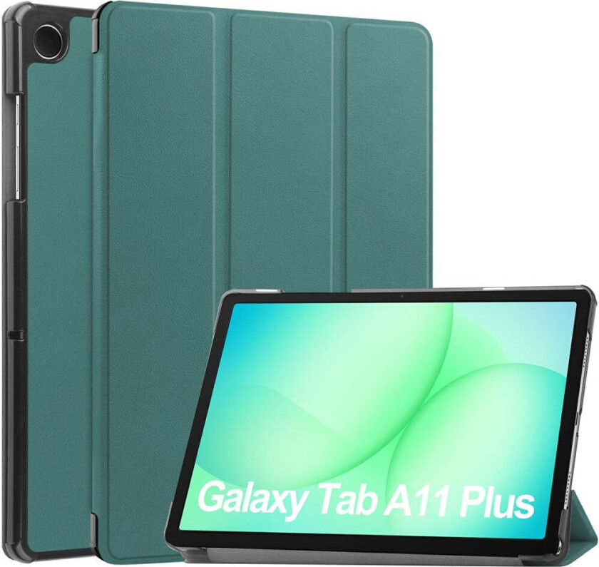Samsung Galaxy Tab A11+ (Plus) EIDERWOOD Kunstskinn Deksel med Stativfunksjon - Grønn