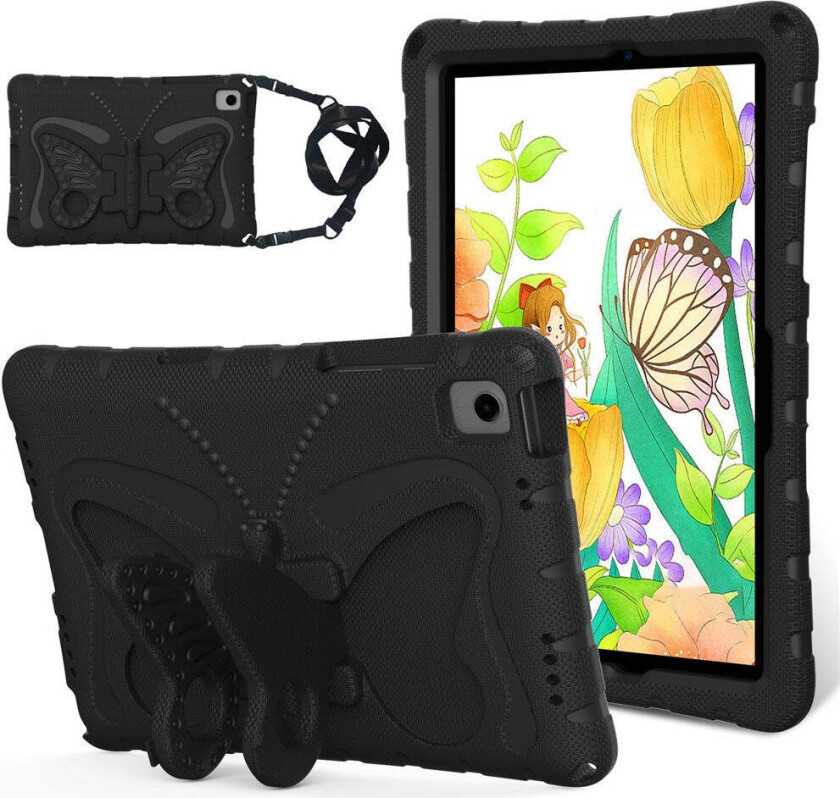 Samsung Galaxy Tab A11+ (Plus) / A9+ (Plus) EIDERWOOD Butterfly Kickstand Barnedeksel - Svart