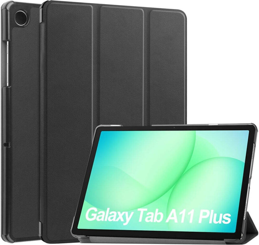 Samsung Galaxy Tab A11+ (Plus) EIDERWOOD Kunstskinn Deksel med Stativfunksjon - Svart