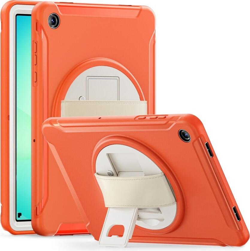 Samsung Galaxy Tab A11+ (Plus) EIDERWOOD Støtsikkert Deksel med 360 Graders Roterbar Støtte - Oransje