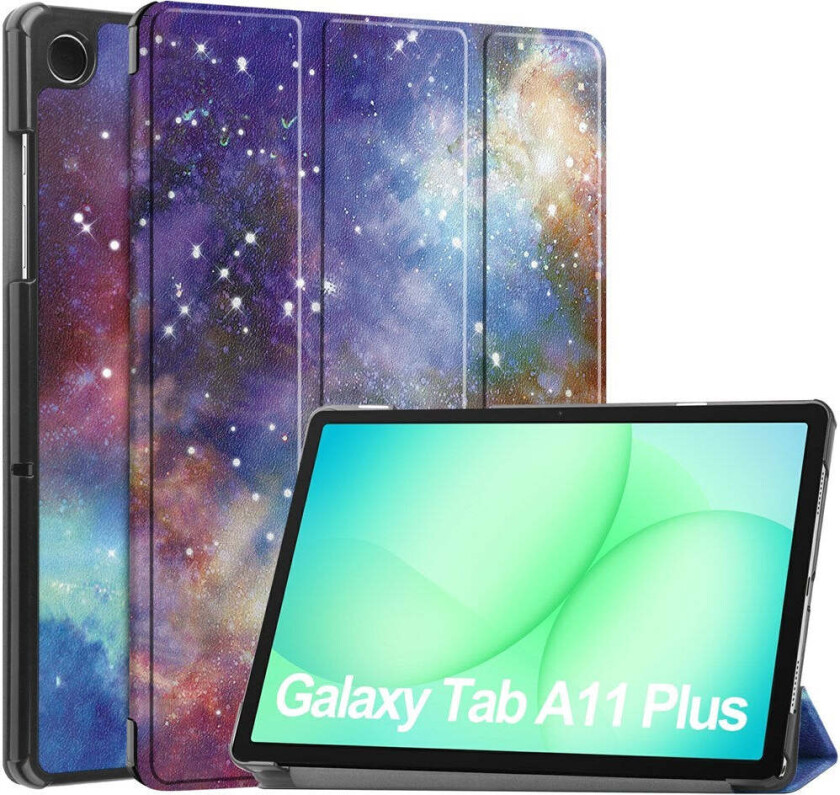 Samsung Galaxy Tab A11+ (Plus) EIDERWOOD Kunstskinn Flipp Deksel med Motiv - Galakse