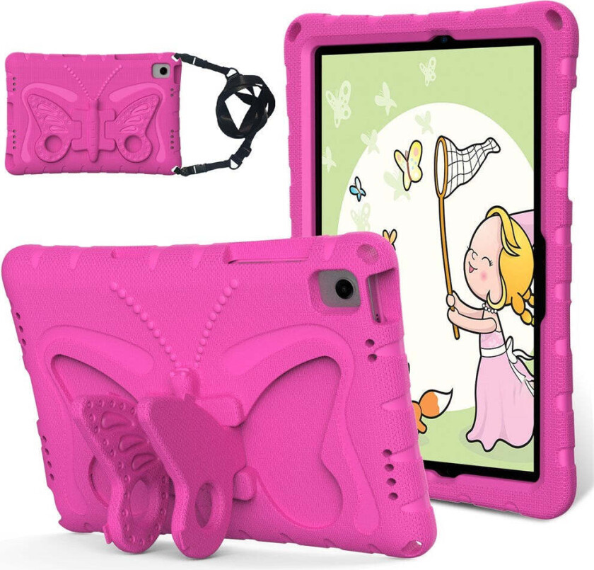 Samsung Galaxy Tab A11+ (Plus) / A9+ (Plus) EIDERWOOD Butterfly Kickstand Barnedeksel - Pink