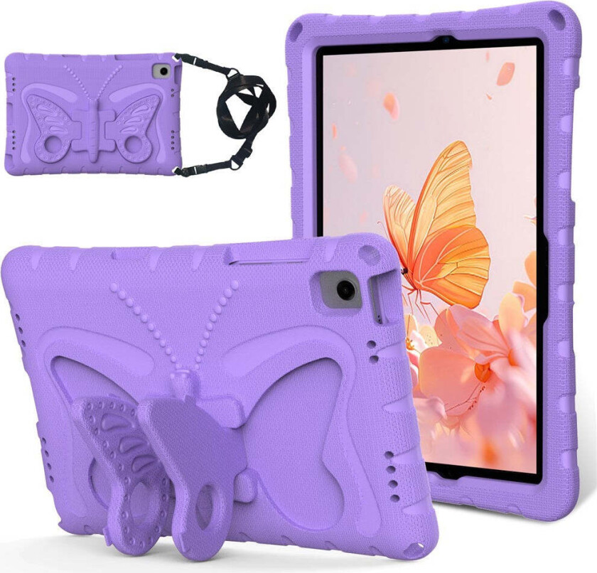 Samsung Galaxy Tab A11+ (Plus) / A9+ (Plus) EIDERWOOD Butterfly Kickstand Barnedeksel - Lilla