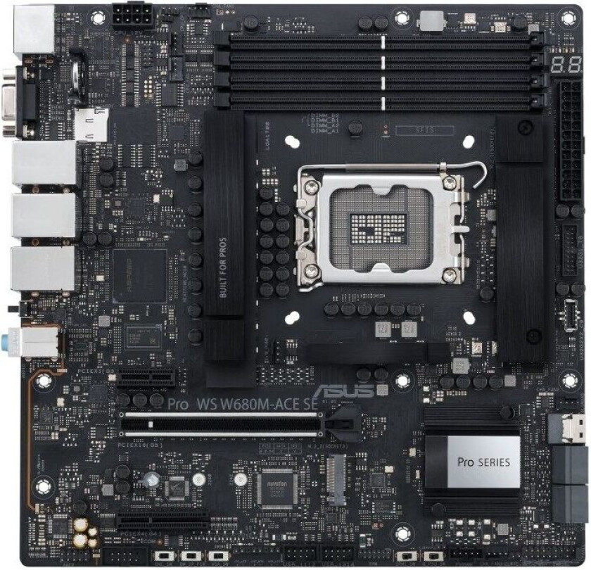 Asus PRO WS W680M-ACE SE - Hovedkort - mikro ATX - LGA1700-sokkel - W680 Chipset - USB 3.2 Gen 1, USB 3.2 Gen 2, USB-C 3.2 Gen2, USB-C 3.2 Gen 2x2 -