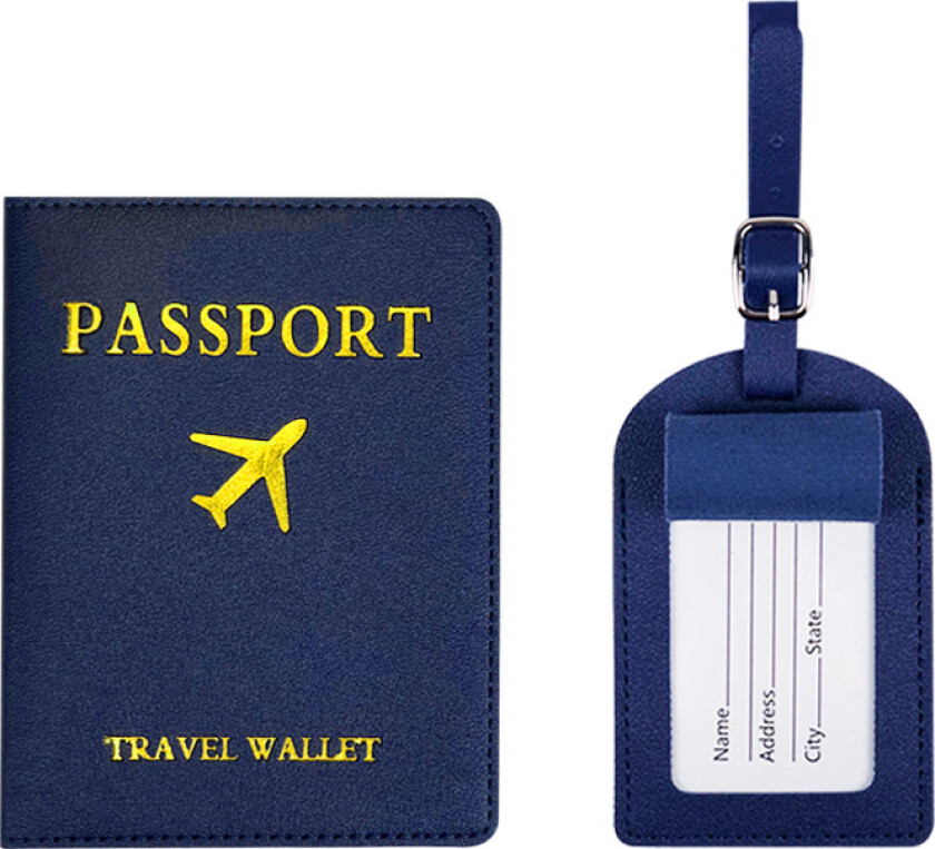 Svart Passholder og Bagasjelapp Sett - Beskytt dine reisedokumenter med stil Black