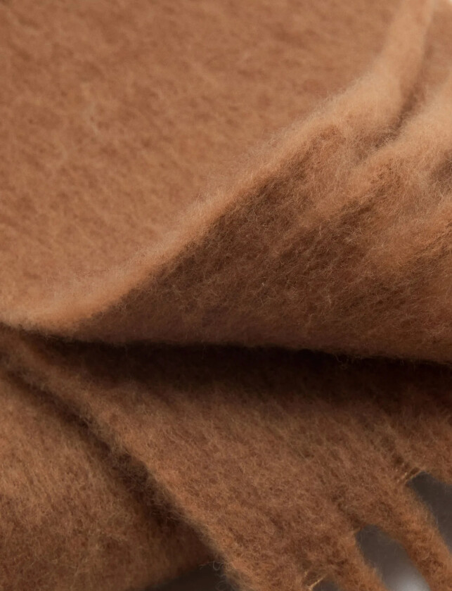 Fringed Edge Scarf - Brown - ONE SIZE