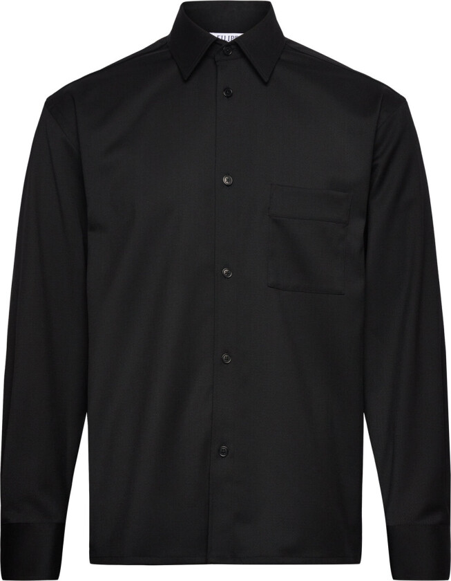 Wool Twill Shirt - Black - S
