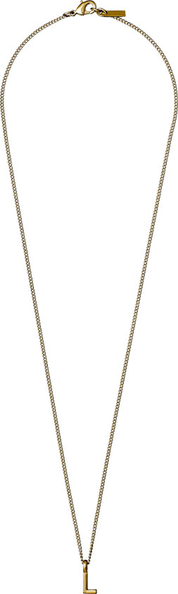 CHARM halskjede med L anheng, gullbelagt