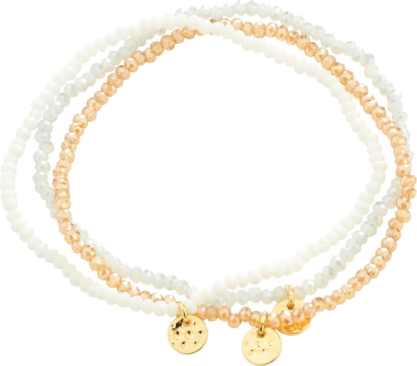 INDIGO armbånd grå-miks, 3-i-1 sett, gullbelagt