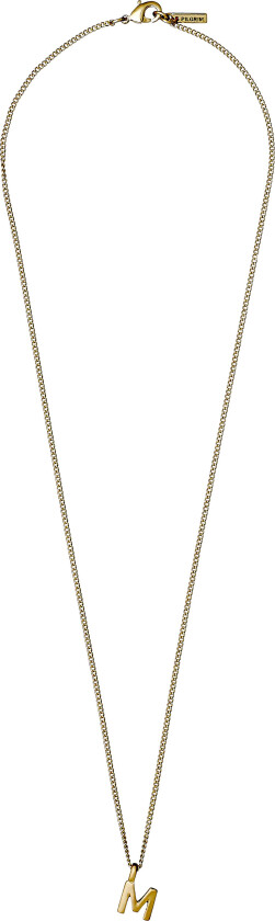 CHARM halskjede med M anheng, gullbelagt
