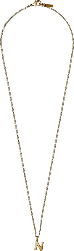 CHARM halskjede med N anheng, gullbelagt