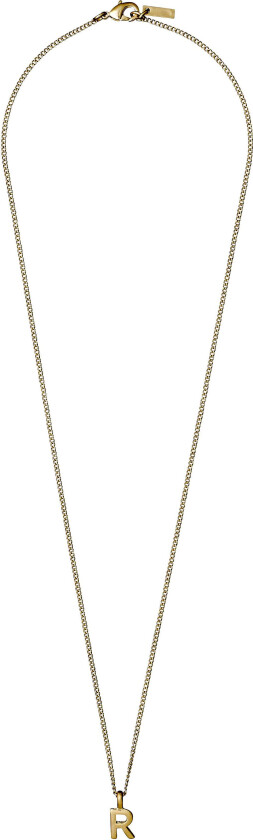CHARM halskjede med R anheng, gullbelagt