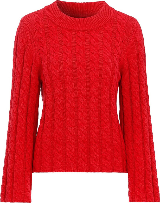 Genser i kabelstrikk Mandy - Rød