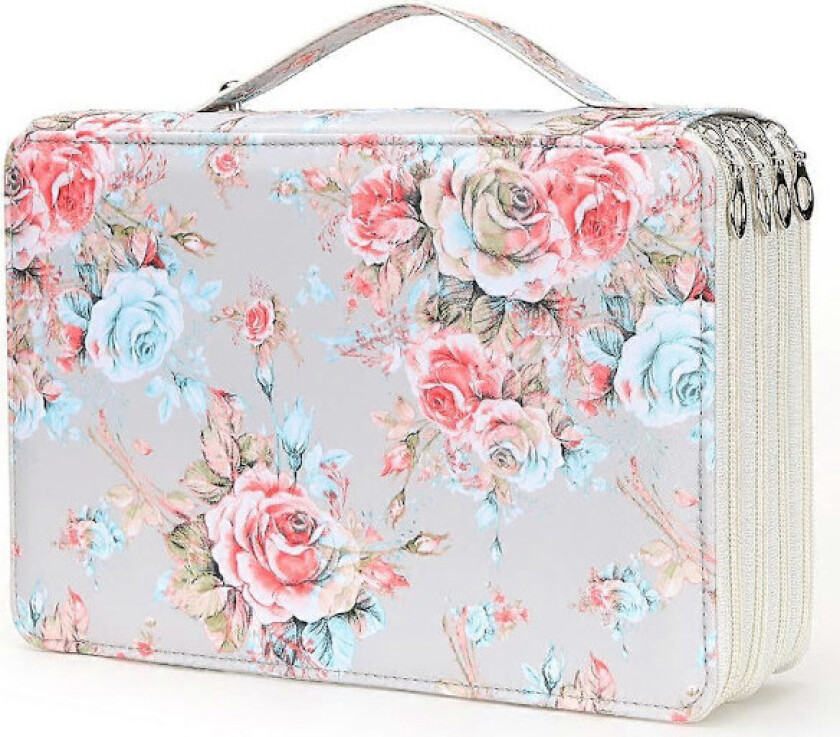 Fargeblyantveske - 200 roms penneholder med glidelås, twillstoff, stor kapasitet pennal