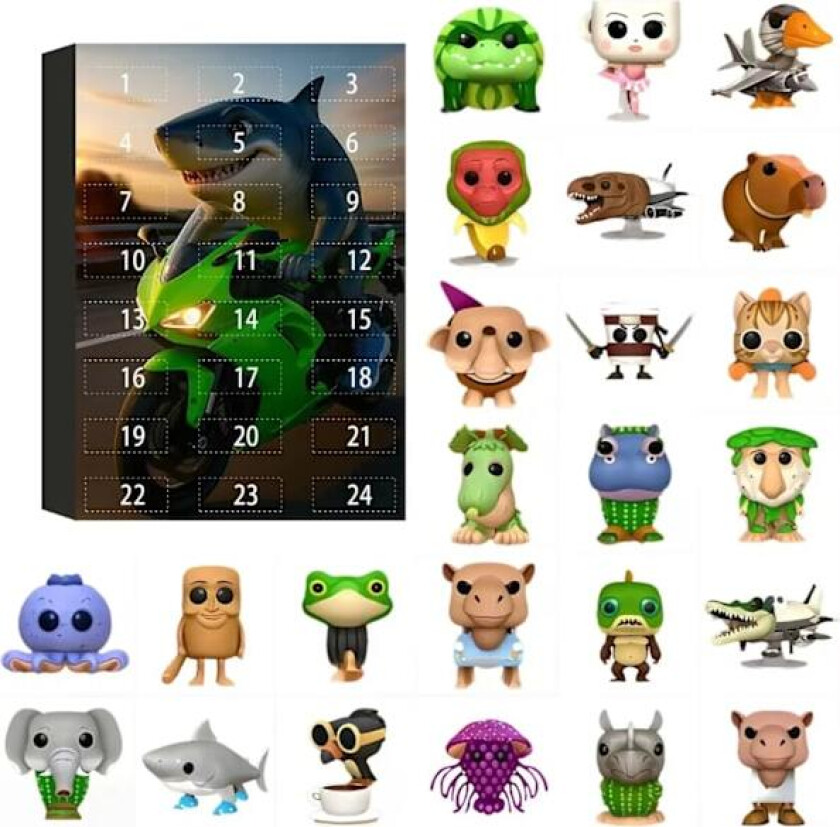 24 stk. Italiensk figur Brainrot Tung Sahur Tralalero Tralala trepinnefigurer Euphonium Krokodil Shimpanzini Bananini modell