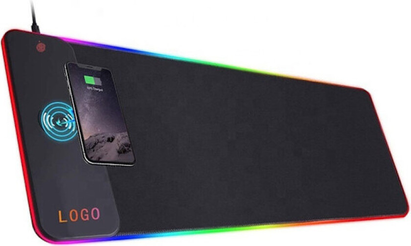 Trådløs Lading RGB Gaming Musematte 15W, LED Musematte 800x300x4MM, 7 Lysmoduser