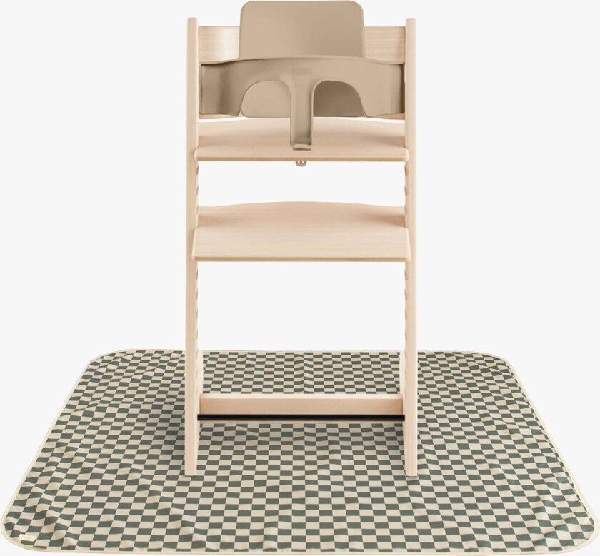 Bilde av Gulvbeskyttelse til Matstol, Olive Check - Tilbehør - Polyester