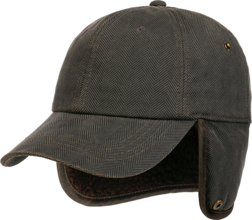 Herringbone Cap with Ear Flaps Mud-Black