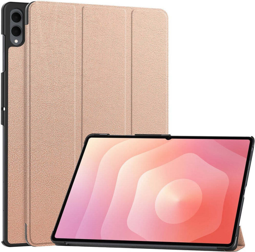 Samsung Galaxy Tab S11 Ultra EIDERWOOD Skinn Deksel m. Stativfunksjon - Rose Gold