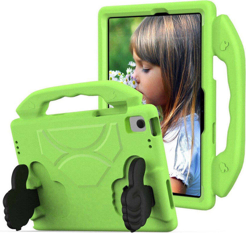 Samsung Galaxy Tab A11+ (Plus) / A9+ (Plus) EIDERWOOD Barn Deksel - Thumb Stativfunksjon Deksel - Grønn
