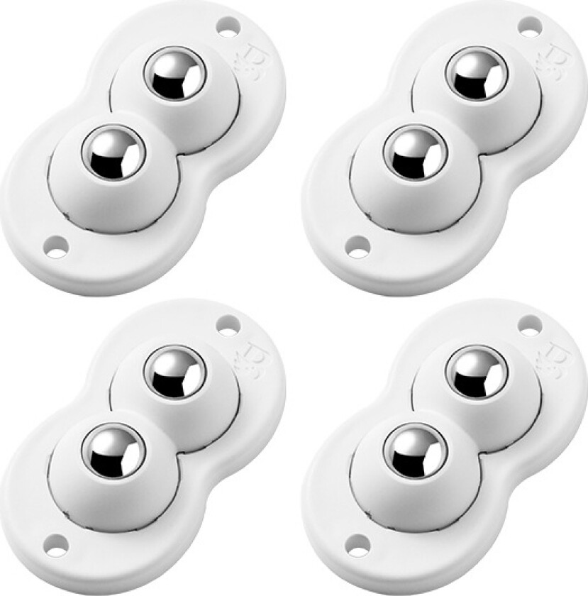 16 stk selvklebende møbelhjul med kulelager - stillegående og enkel bevegelse White