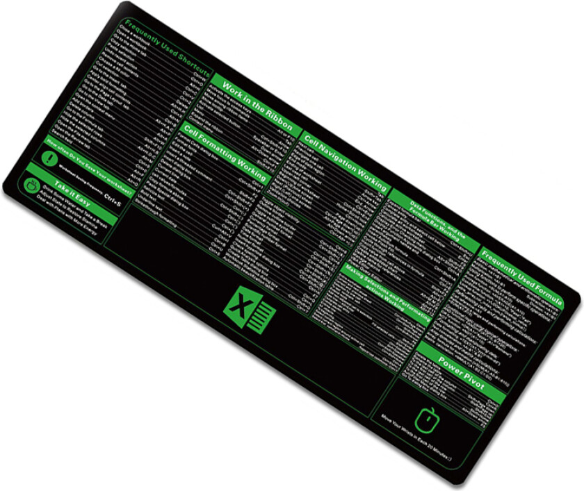 Stor musematte 400x900x2mm med snarveier - Optimalisert for kontor, spill og kreative oppgaver XXL