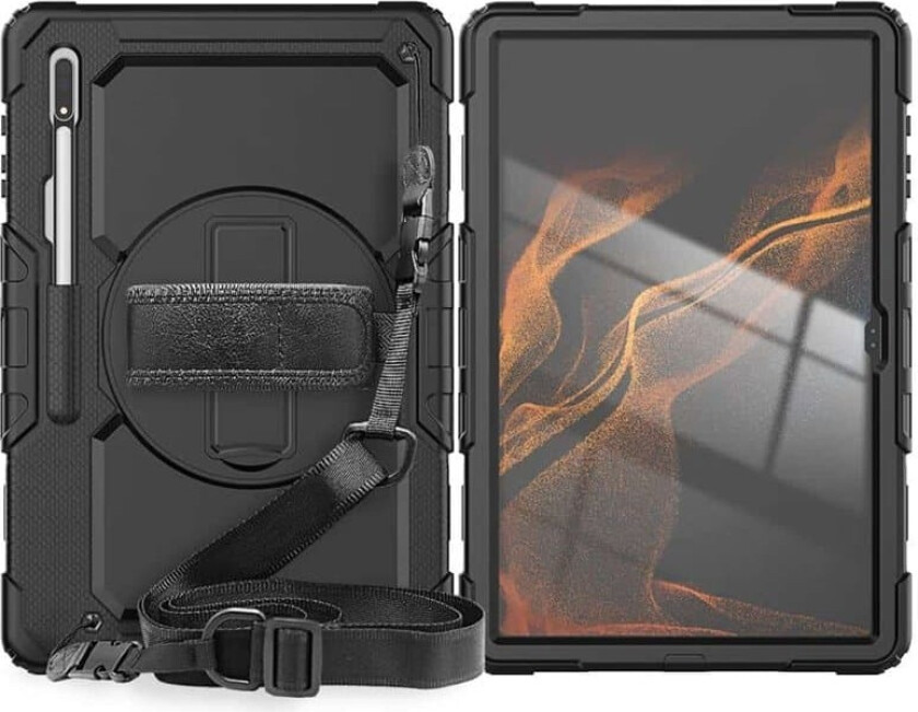 Hybriddeksel med skulderstropp Samsung Galaxy Tab S10 Ultra - Sort