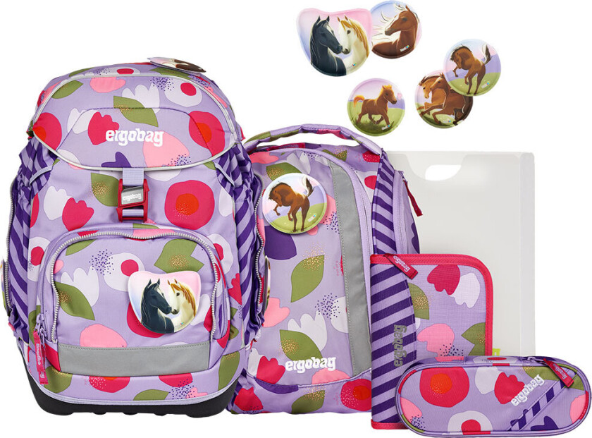 Skolesekk Sett - Pakke - Flower PowBear - - OneSize - Skolesekk