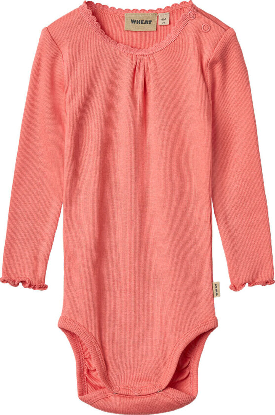 Body L/æ - Rib - Lotta - Light Coral - - 74 - Langermet Body