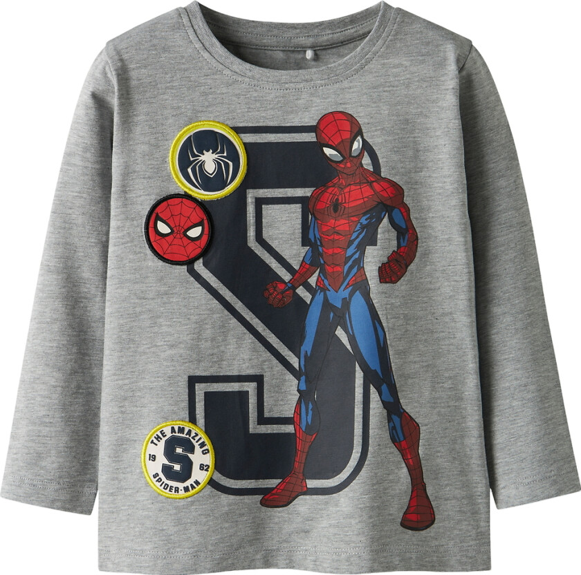 Genser - Noos - NmmDypt - Spider-Man - Grey Melange - - 5 år (110) - Genser