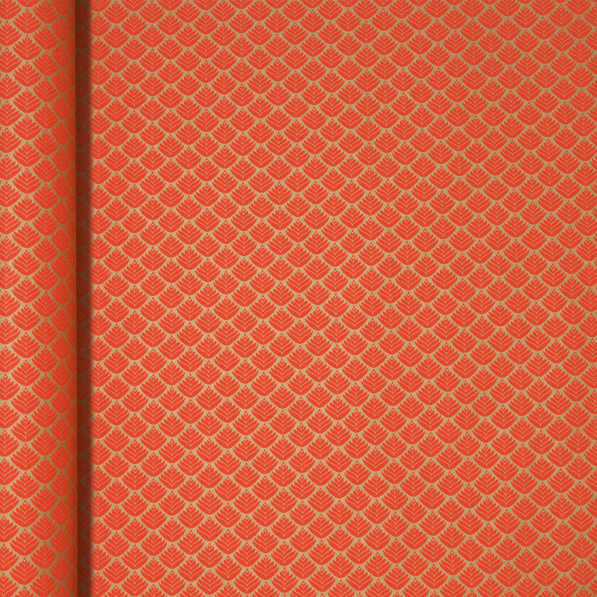 Gavepapir 35cm x 5m Kraft Røde Blommer